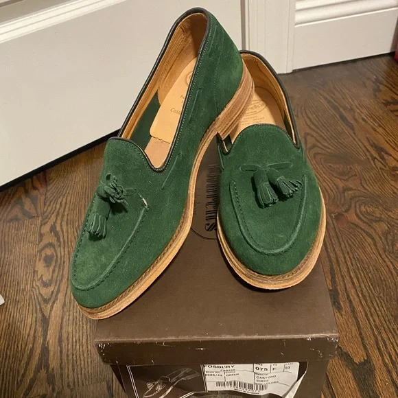 Church’s suede loafers in green Military Suede Loafer with Studs | Church main image 3